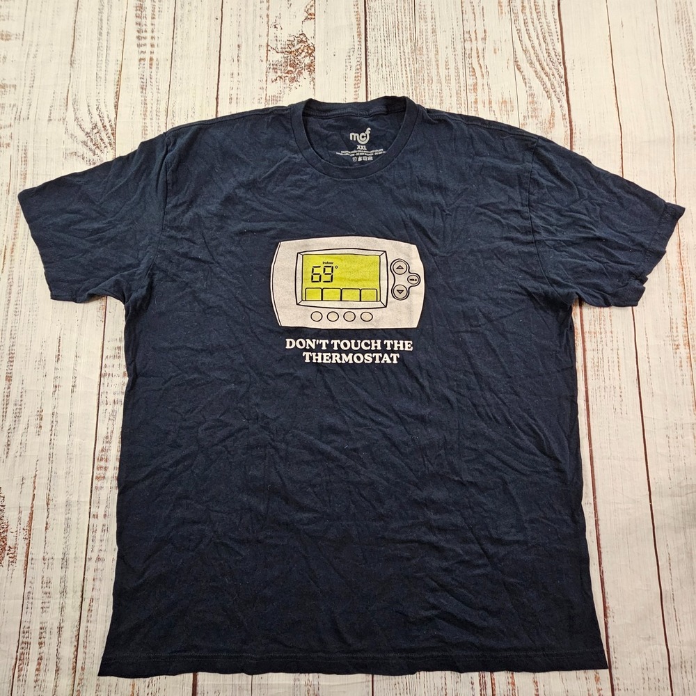 Don't Touch the Thermostat 69 Blue Short Sleeve T-Shirt Men's 2XL